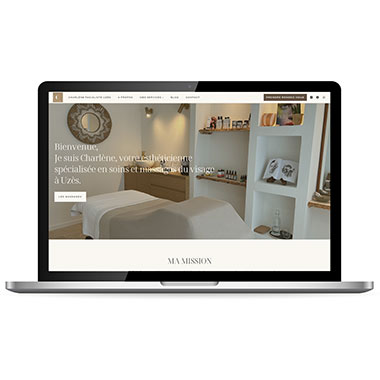 Création de site Wordpress – Réalisation Agence TAG – Exemple : Charlène Facialiste Uzès